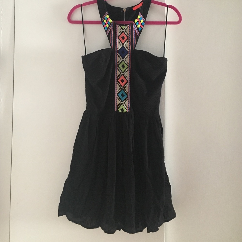 Tribal Black Cut-out Dress