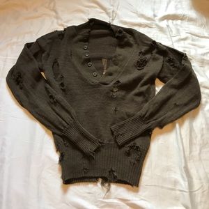 Distressed vintage Czech military sweater