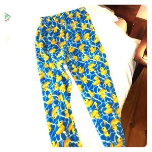 Fleece pj pants blue with duckies!