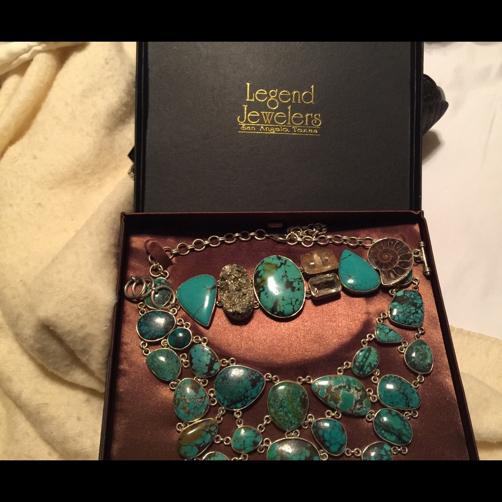 Tourquise & Silver necklace & bracelet