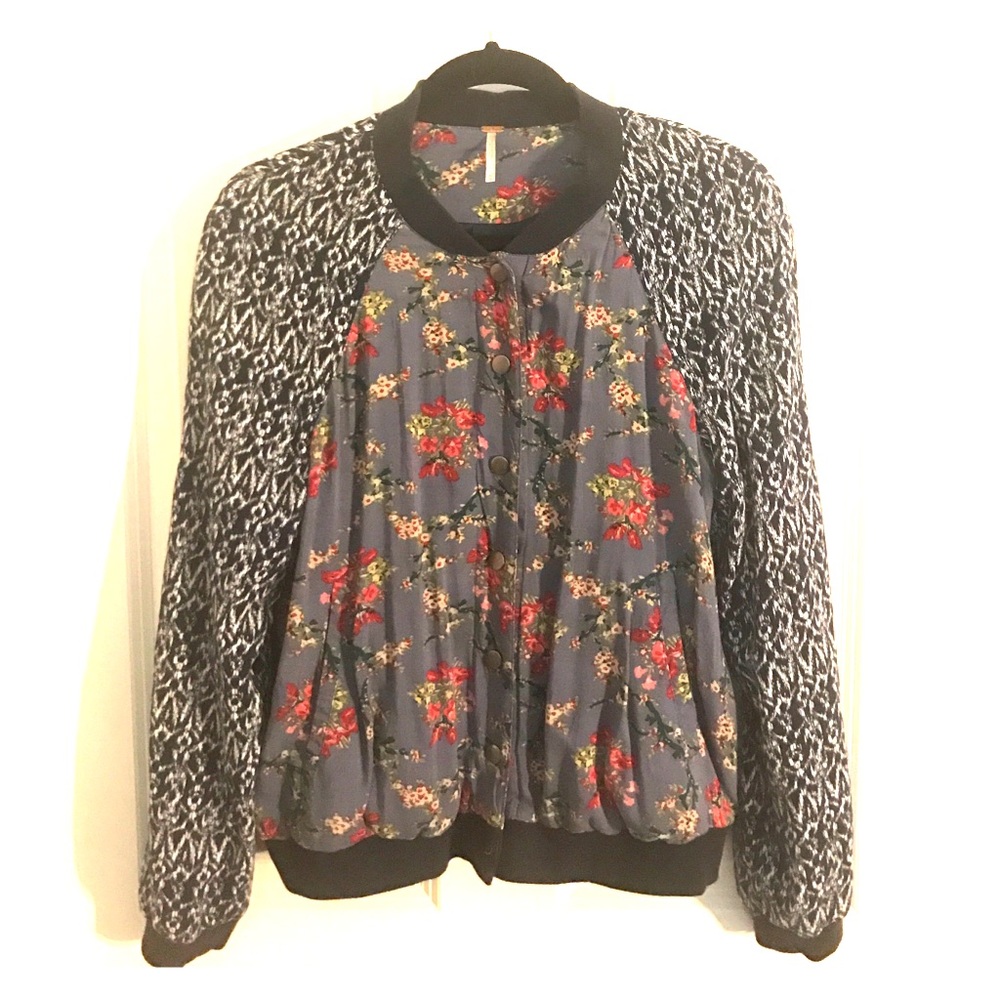 Free People floral bomber jacket