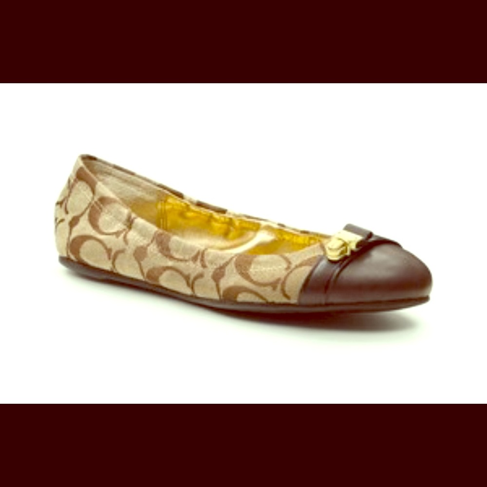 Coach Delphine Signature Push Lock Baller Flat