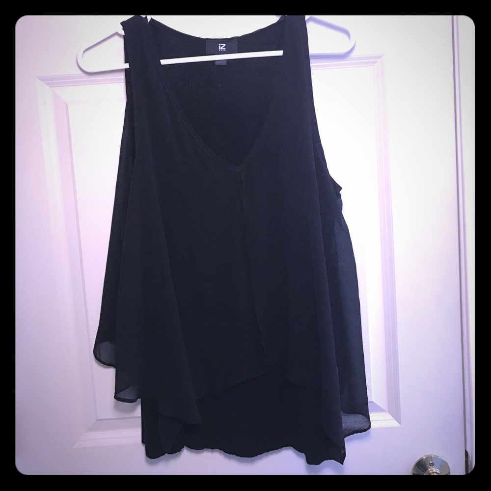 Black chiffon/cotton top