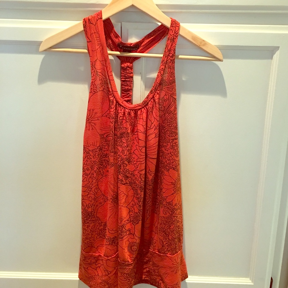 Orange paisley racer back tank