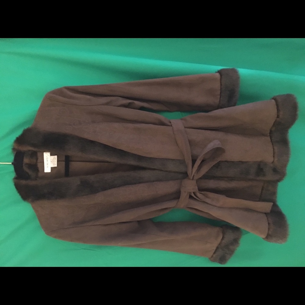 Nine West faux fur trimmed jacket