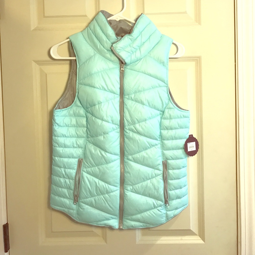 Blue and grey winter vest