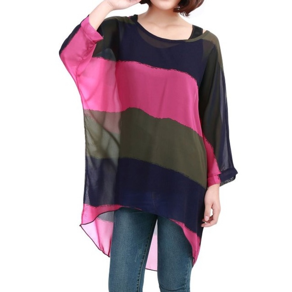 Striped Semi-Sheer Top