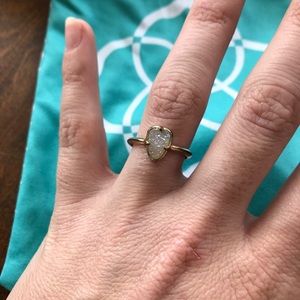 Kendra Scott Haylee gold ring with Drusty Crystal