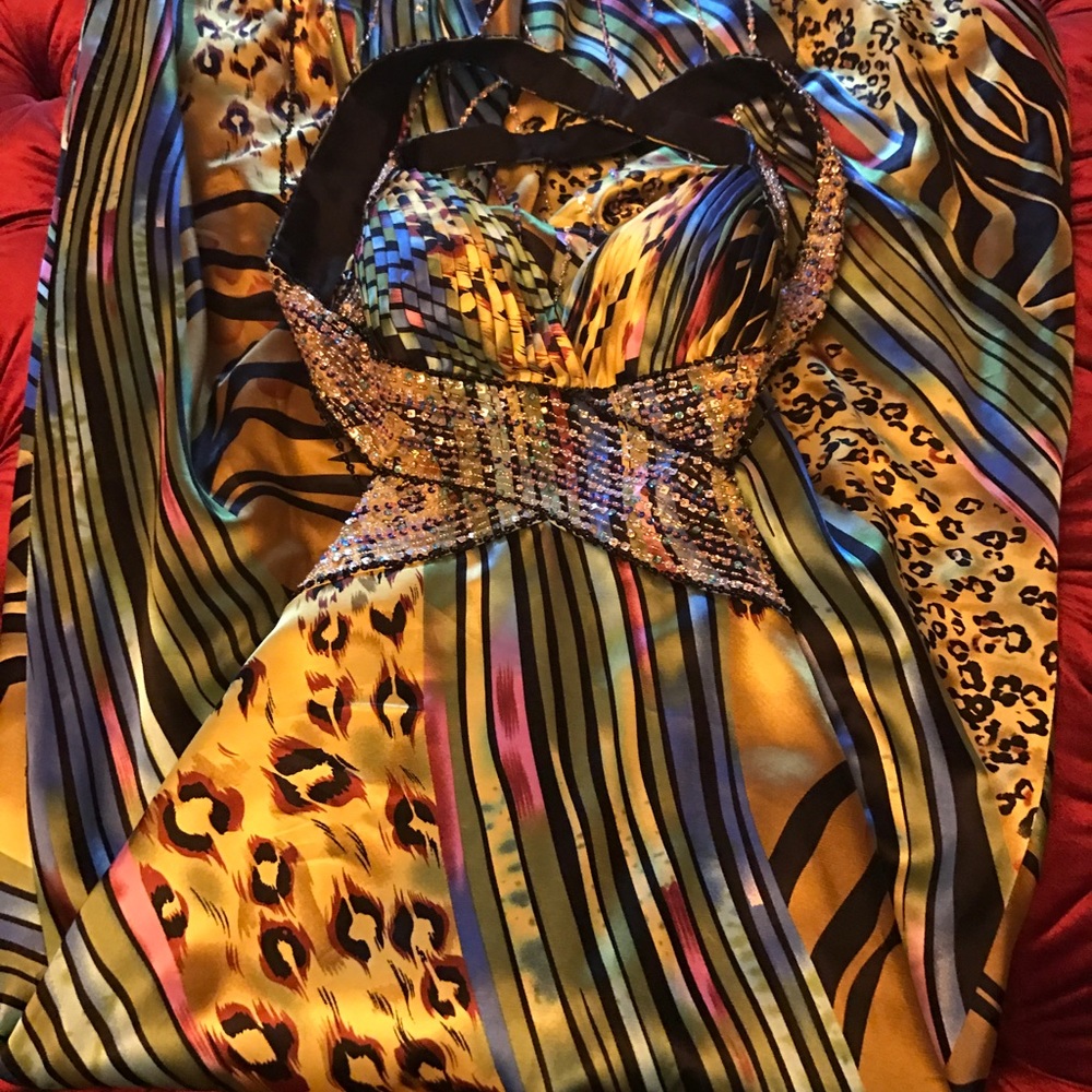 Stunning Embellished Satin Party Dress