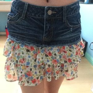 F21 jean skirt