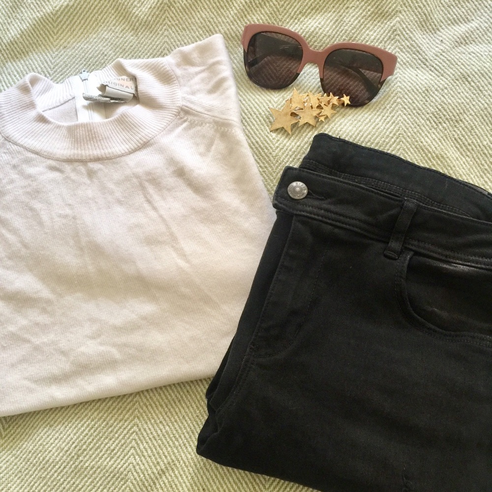 SOLD Designers originals white mock neck sweater