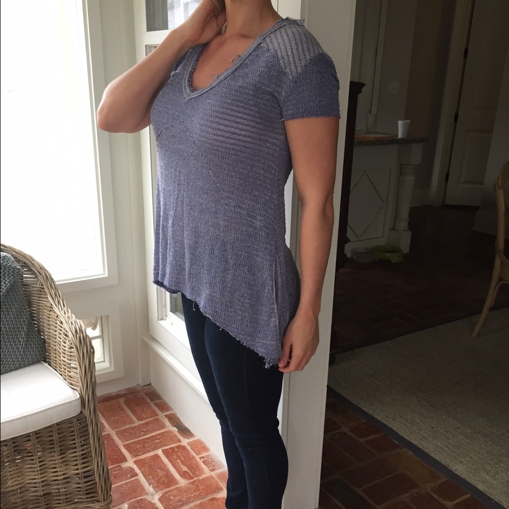Large high low vintage short sleeve
