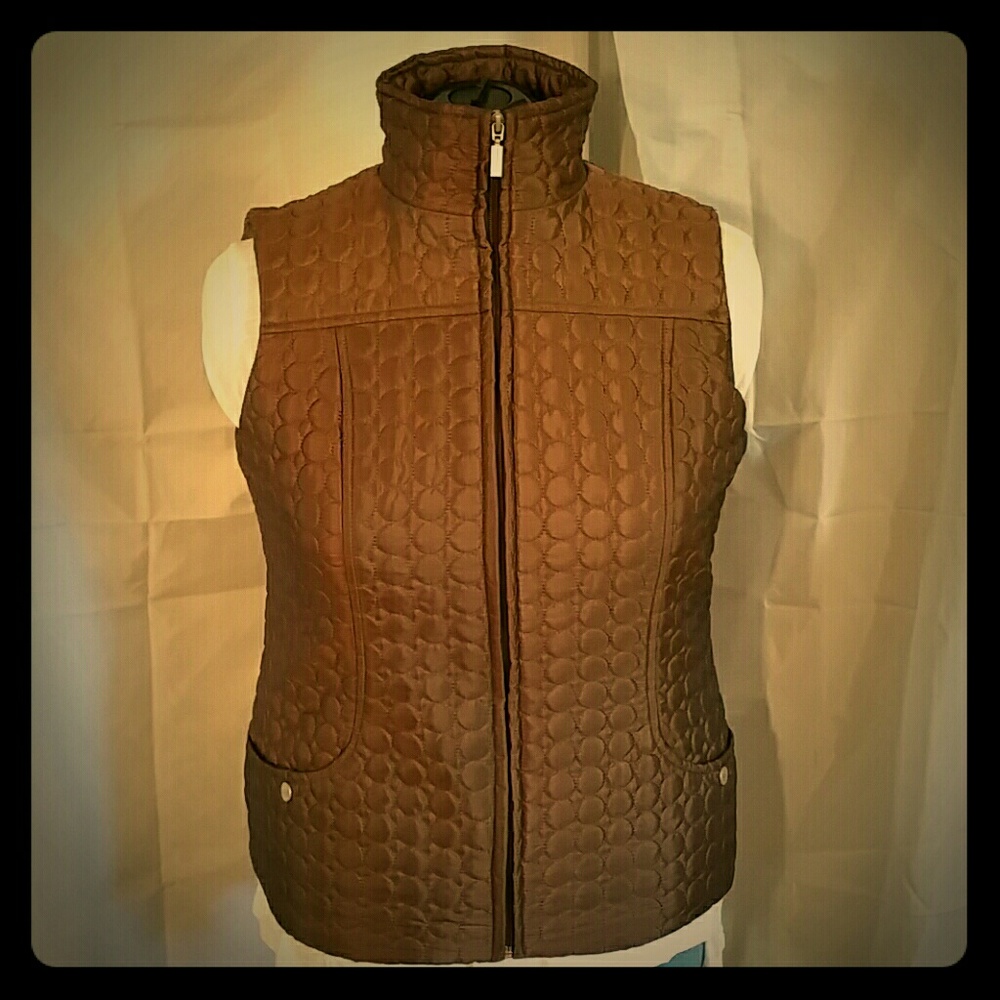 Brown quilted vest