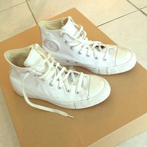White Monochrome All Star sneakers in leather