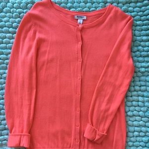 Coral colored cardigan