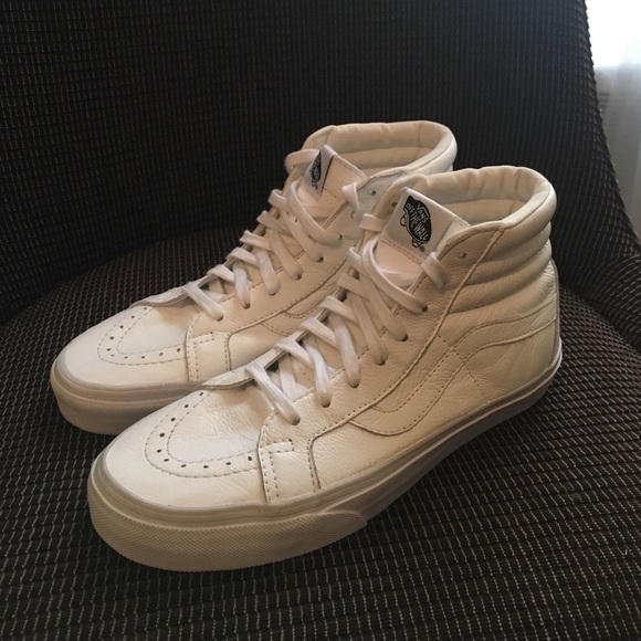 Vans Shoes - High Top White Leather Vans