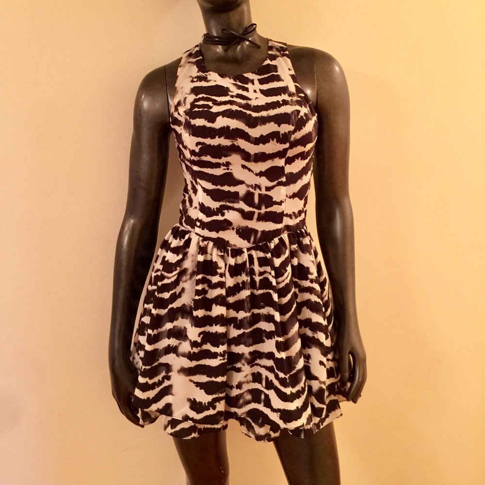 Guess animal print fit and flare dress