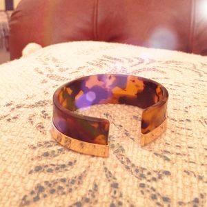 J.Crew Tortoise & Gold Plated Cuff Bracelet