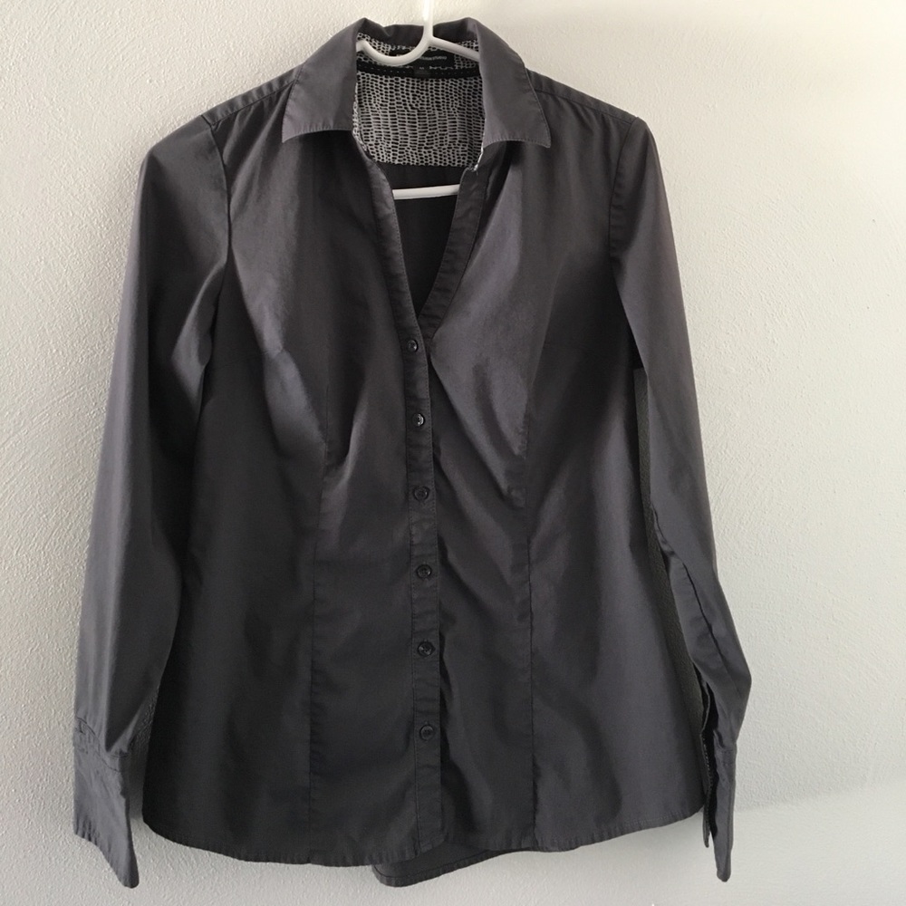 Express Button Down Gray Shirt, M