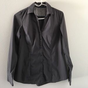 Express Button Down Gray Shirt, M