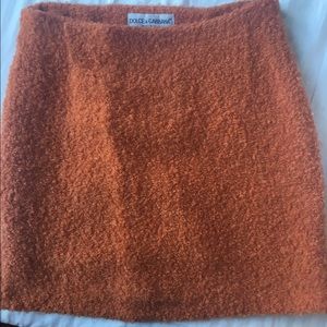 Orange fuzzy skirt