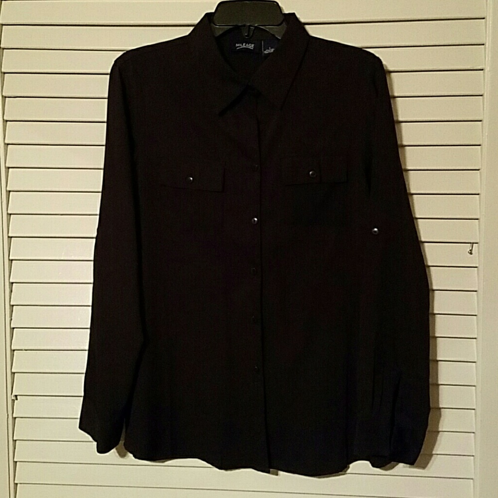 Make an offer - Black collared button up blouse