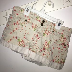 White shorts with small roses