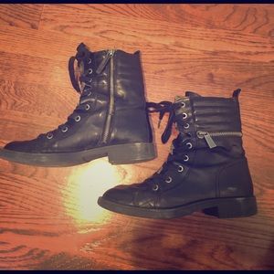 Nine West Lace Up Moto Booties