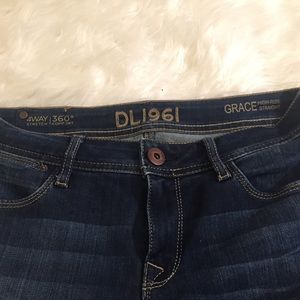 DL1961 Grace high rise straight blue jeans