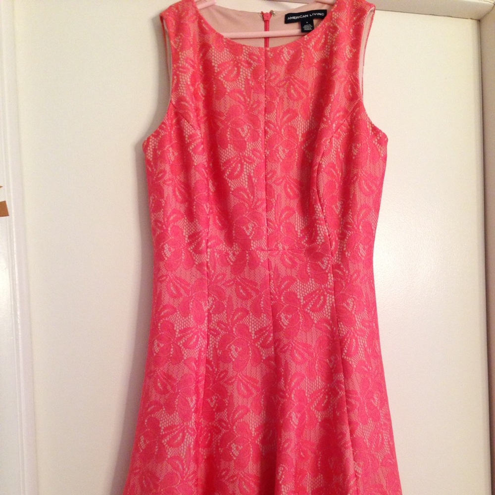 Beautiful American Living Women's Pink Lace Dress!