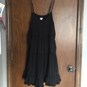 Black spaghetti strap flowy dress