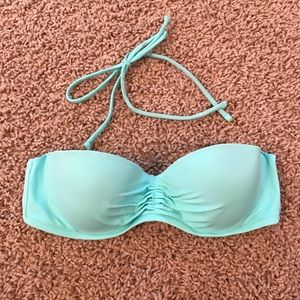 aqua blue strapless bikini