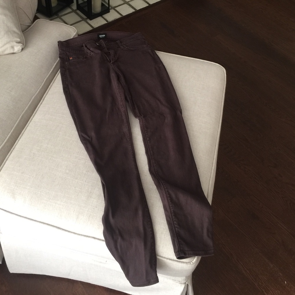 Brown light wax coated krista jeans