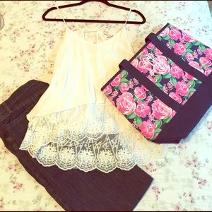 White lace tank top