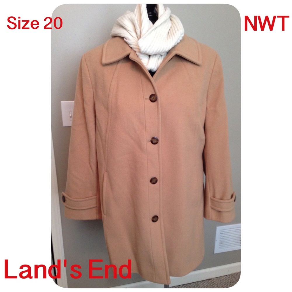 NWT Land's End Camel Swing Coat Size 20