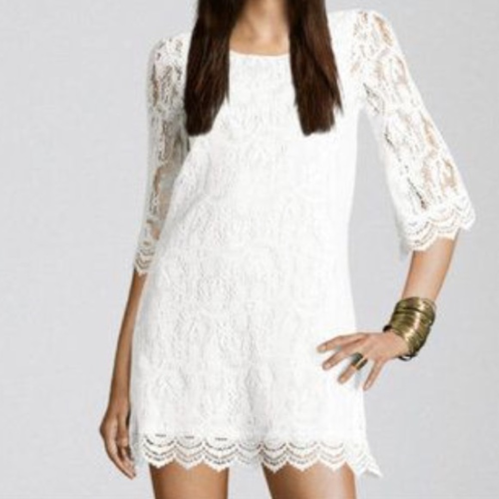 White lace graduation / banquet dress