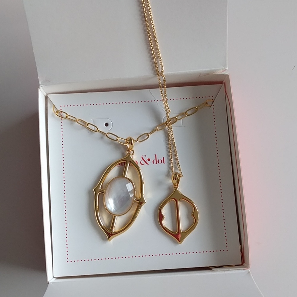 Fortuna stone pendant necklace set