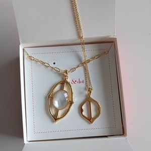 Fortuna stone pendant necklace set