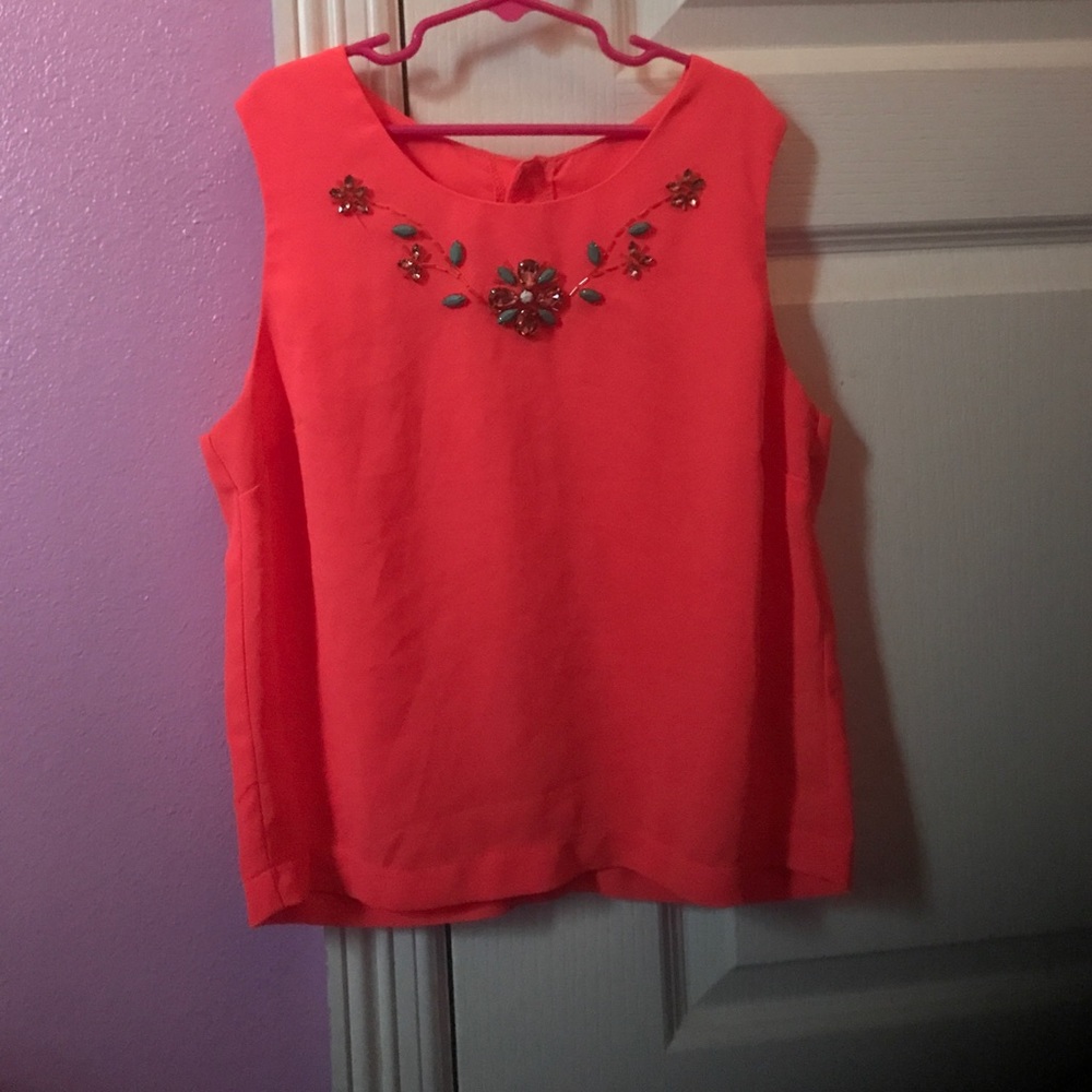Bright coral top