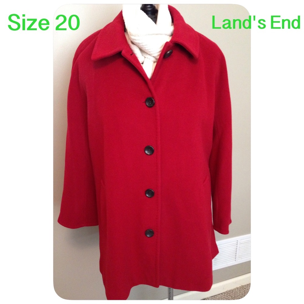 Land's End Wool Car Coat Sz 20 EUC