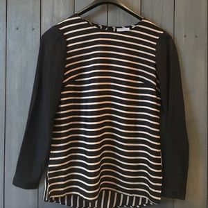Nude Horizontal and Vertical Stripes on Black