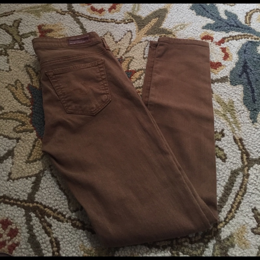 AG Adriano Goldschmied Brown Stevie Ankle Pants