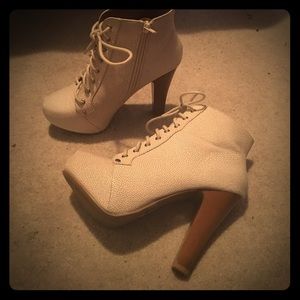 Charlotte Russe Chunky Heel lace up booties