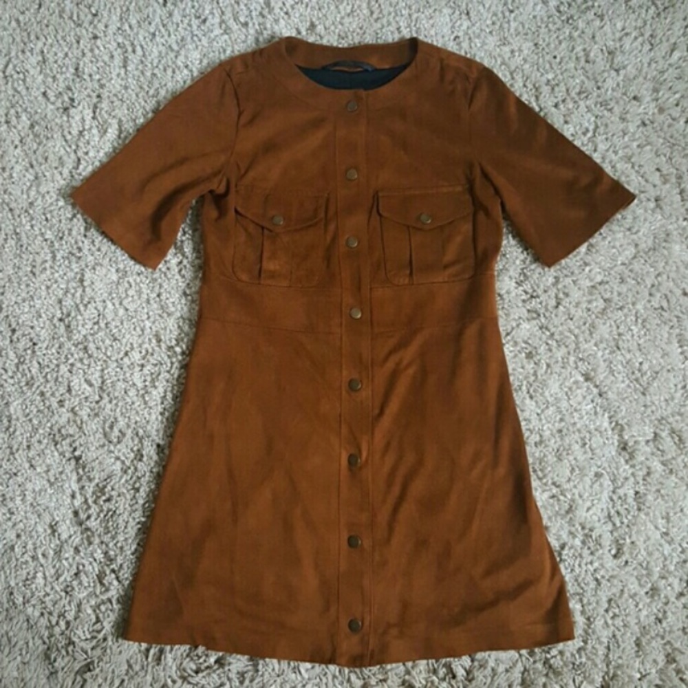 Zara trafaluc suede dress