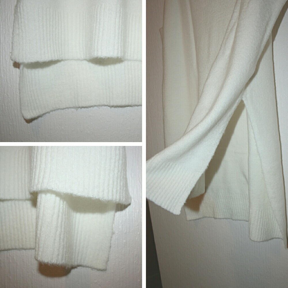 Cream High-Low Sleeveless Turtleneck Sweater NWOT - Picture 3 of 4