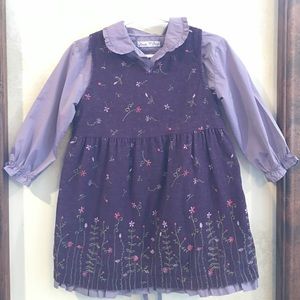 💜Darling Corduroy Tafetta layered dress