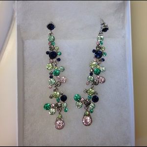 Long crystal pageant earrings