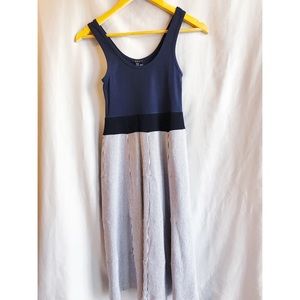 Theory Knit Navy Striped Dress