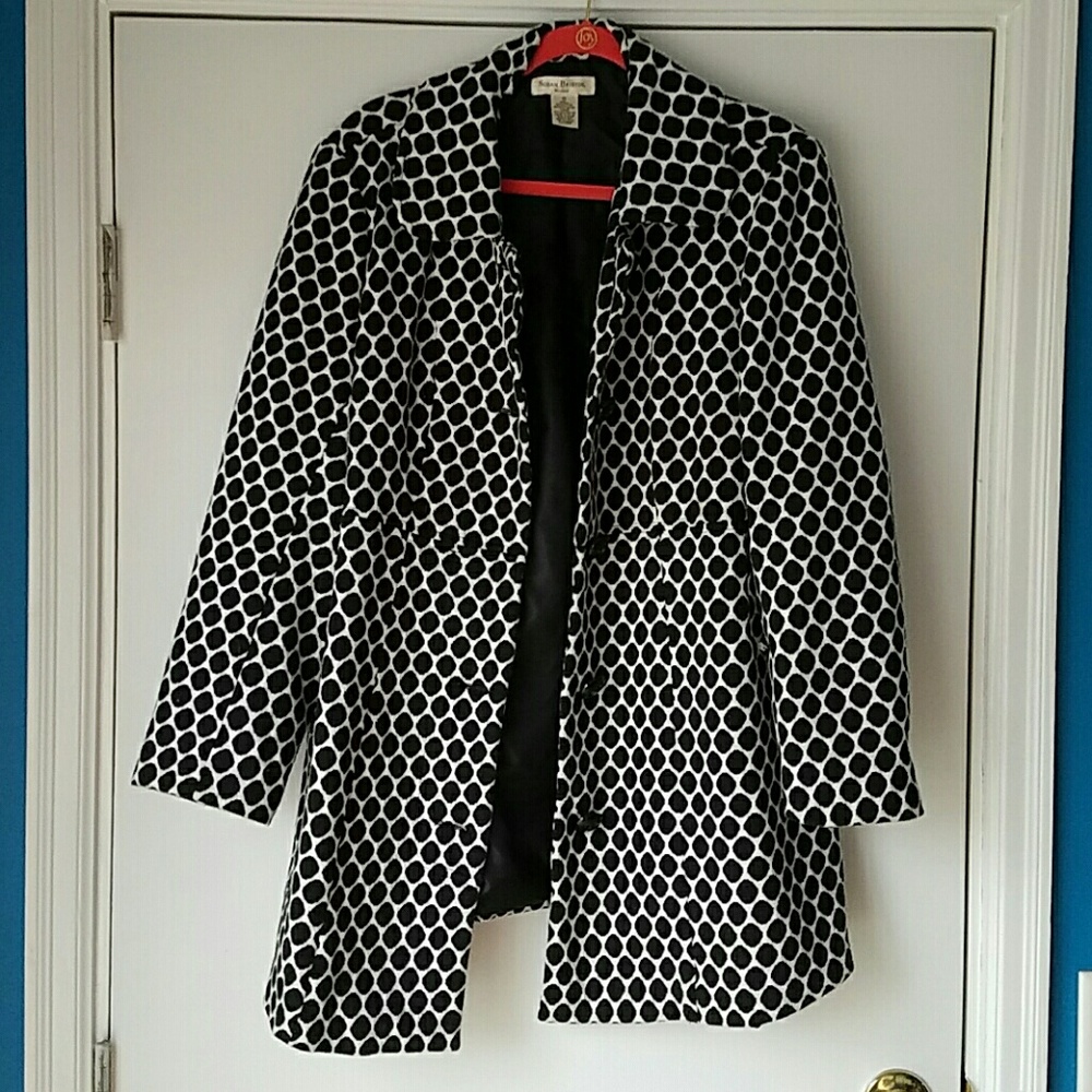 Black & cream polka dot coat