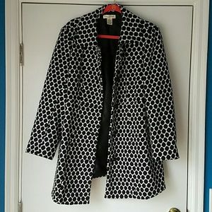 Black & cream polka dot coat
